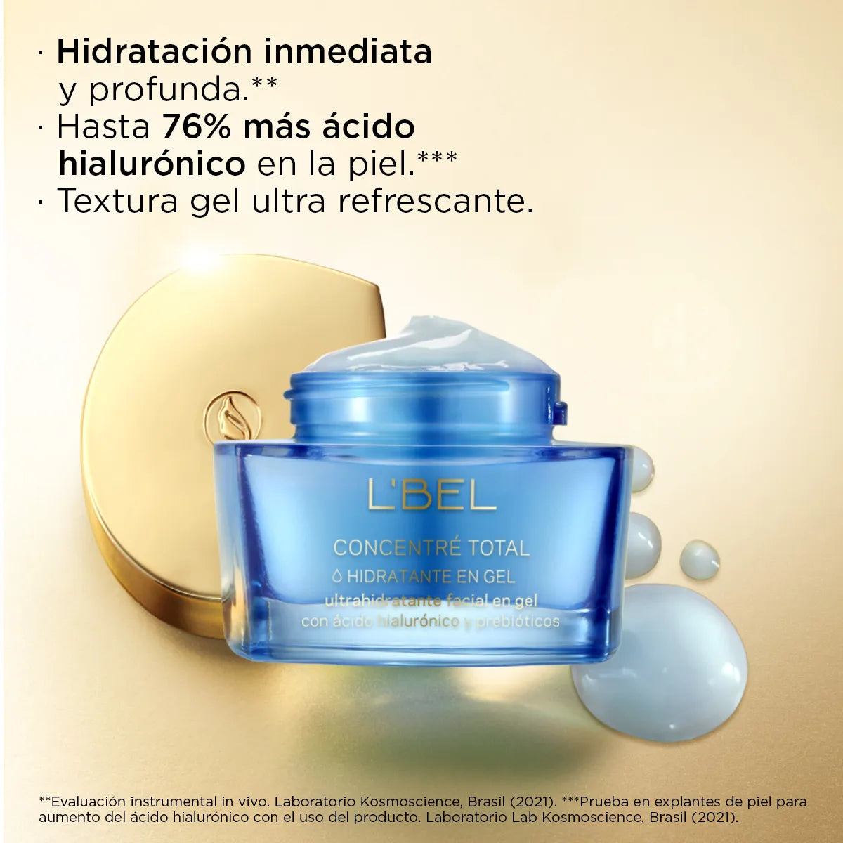 Concentré Total en Gel Hidratante Facial con Ácido Hialurónico 50g