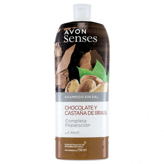 Avon Senses Shampoo sin Sal Chocolate y Castaña De Brasil