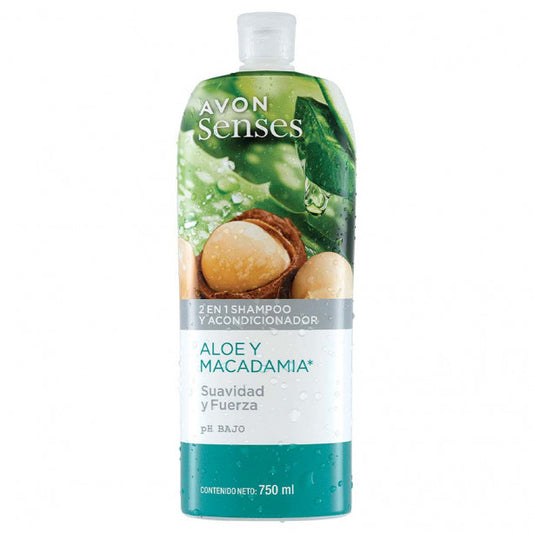 Avon Senses Shampoo y Acondicionador 2 En 1 Aloe y Macadamia