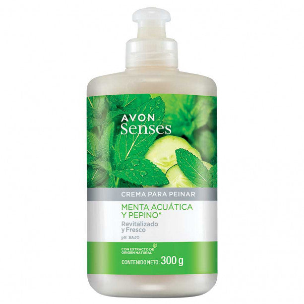 Avon Senses Crema Para Peinar Menta y Pepino 300 g.